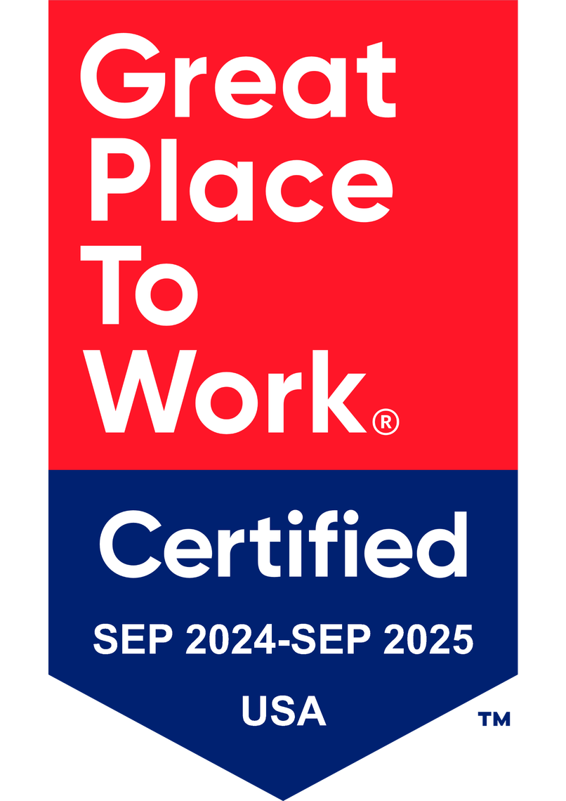 Certified great place to work badge